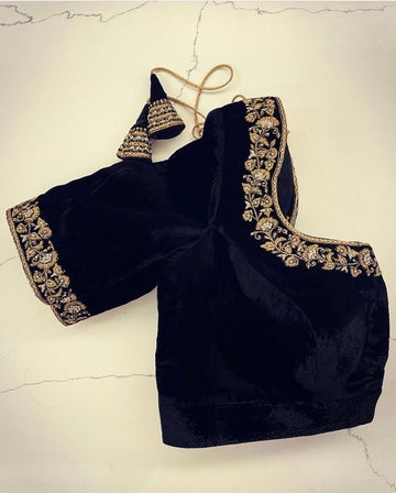 pure velvet hand embroidery blouse
