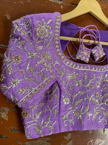 pure silk hand embroidery bridal blouse