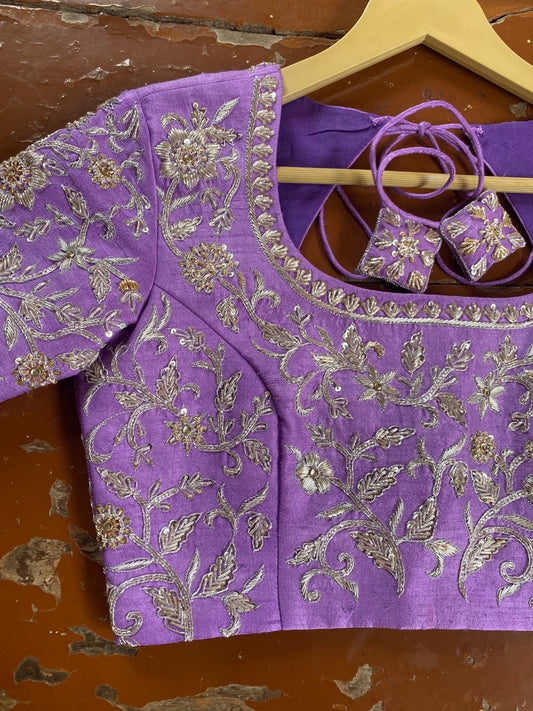 pure silk hand embroidery bridal blouse