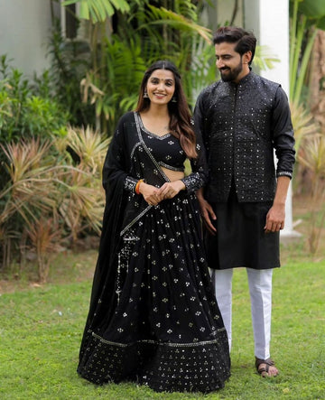 Black special navratri outfit for men & women