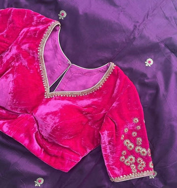 pure velvet hand embroidery blouse