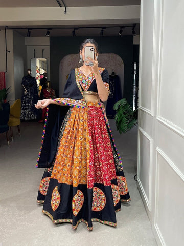 Traditional Gamthi Style Navratri Designer Pure Cotton Lehenga Choli