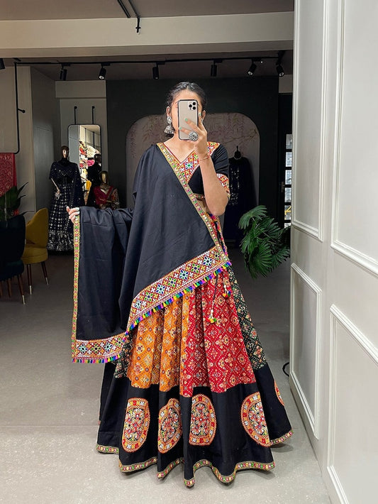 Traditional Gamthi Style Navratri Designer Pure Cotton Lehenga Choli