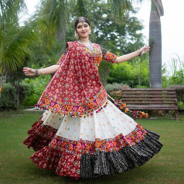 Digital Printed Butter Silk Lehenga With Blouse And Dupatta