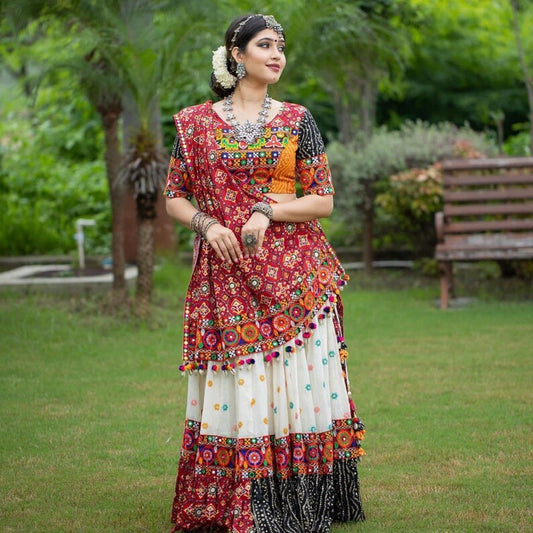 Digital Printed Butter Silk Lehenga With Blouse And Dupatta