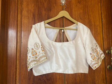 pure silk hand embroidery blouse