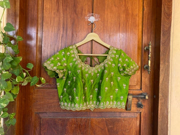 pure silk hand embroidery blouse