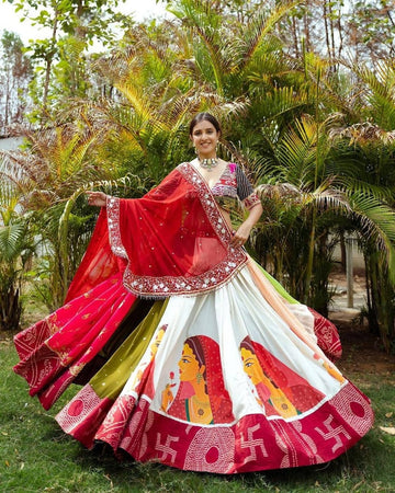 Digital Printed Mirror Work Designer Navratri Chaniya Choli