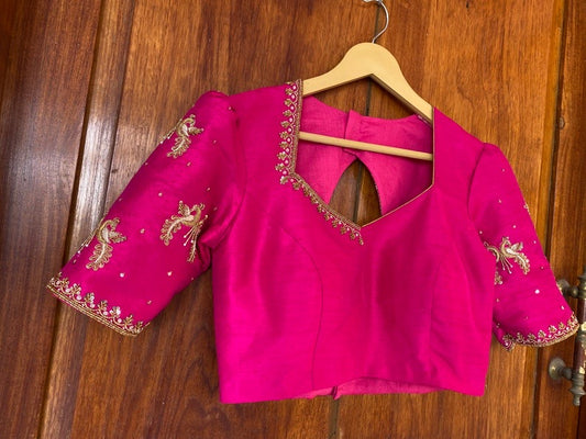 pure silk hand embroidery blouse