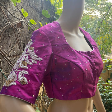 purple embroidery blouse