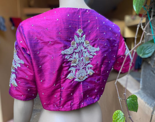 purple embroidery blouse