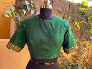 pure silk hand embroidery blouse