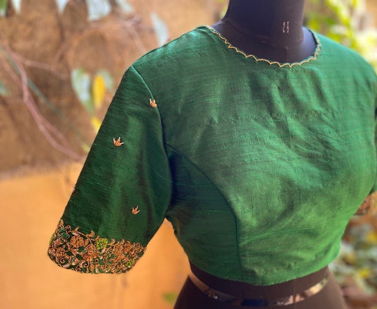 pure silk hand embroidery blouse