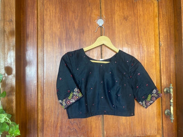 pure silk hand embroidery blouse