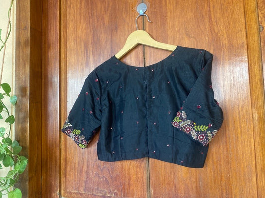 pure silk hand embroidery blouse