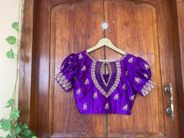 Purple hand embroidery blouse