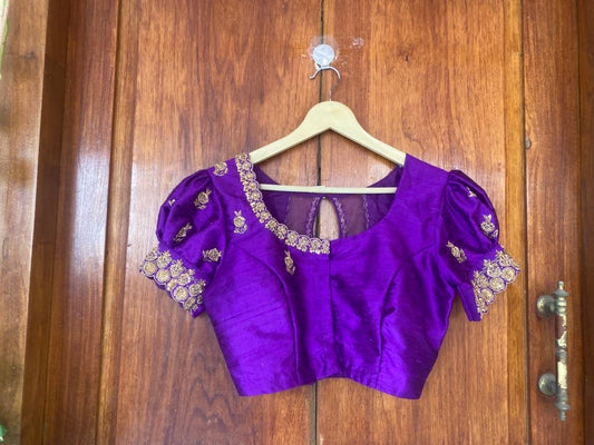 Purple hand embroidery blouse