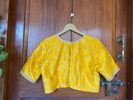 yellow banarasi blouse