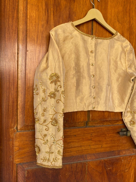 tissue silk zardosi blouse