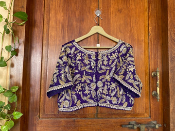 pure silk hand embroidery bridal blouse