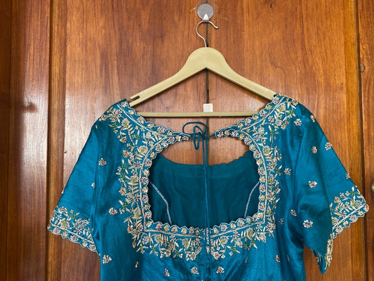 pure silk hand embroidery blouse