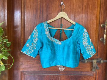 pure silk hand embroidery blouse