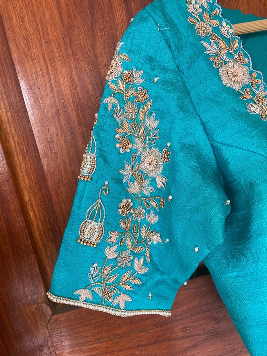 pure silk hand embroidery blouse