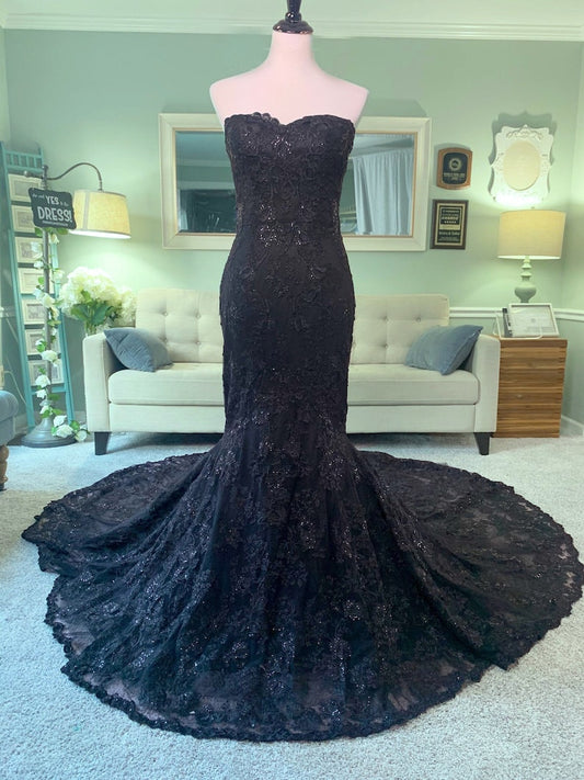 A-Line Black Wedding Dress