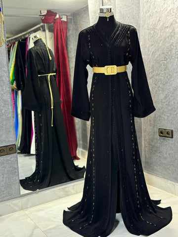 Black Authentic Moroccan Caftan Dress,