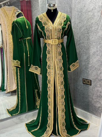 green Luxury Moroccan Bridal Dress