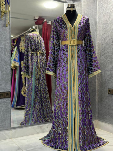 Moroccan silk crepe Handmade Caftan