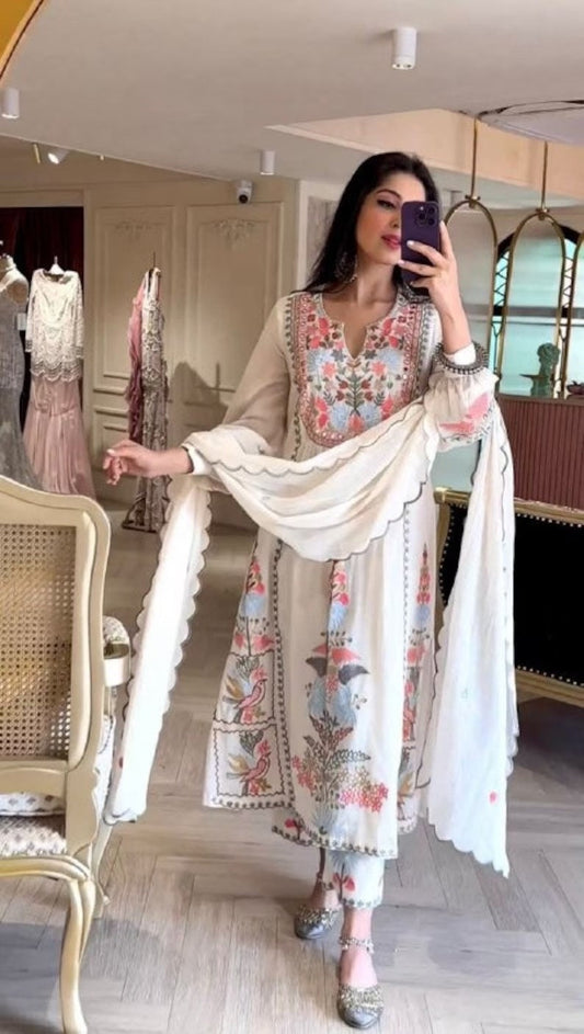 white color designer fancy kurta set