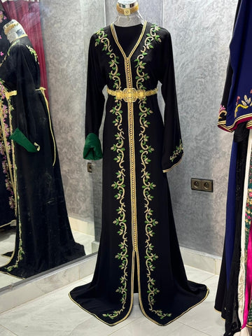 Royal black Moroccan Caftan Dress