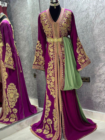 Moroccan silk Handmade Embroidered Standard Size