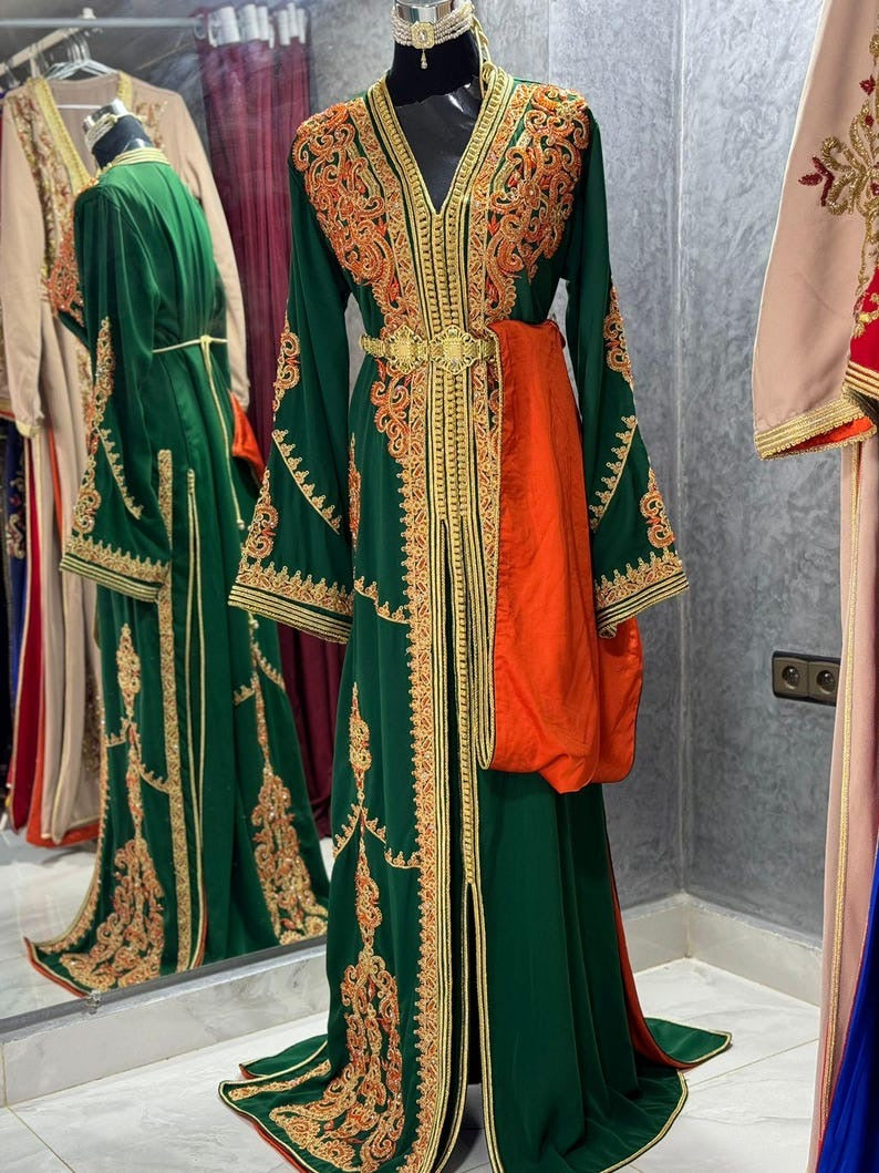 Moroccan Takchita Handmade Embroidered Standard Size Wedding Dress