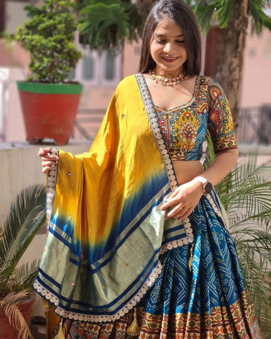 Heavy Flair Lehenga Choli | Soft Butter Silk | Real Mirror Work