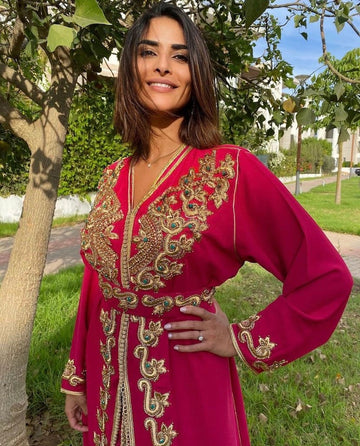 Embroidered Handmade Beaded Kaftan Dubai Wedding Gown