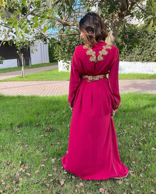 Embroidered Handmade Beaded Kaftan Dubai Wedding Gown