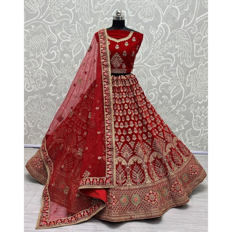 Red wedding Lehenga choli Sabyasachi Designer lehenga for women lehengas Heavy Bridal lehenga blouse Indian Bride dress Bridal lehenga choli