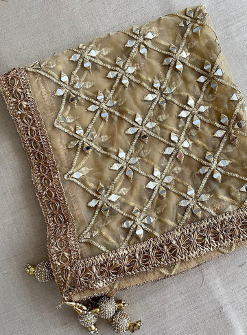 Net Mirror Work Stole width Duppata