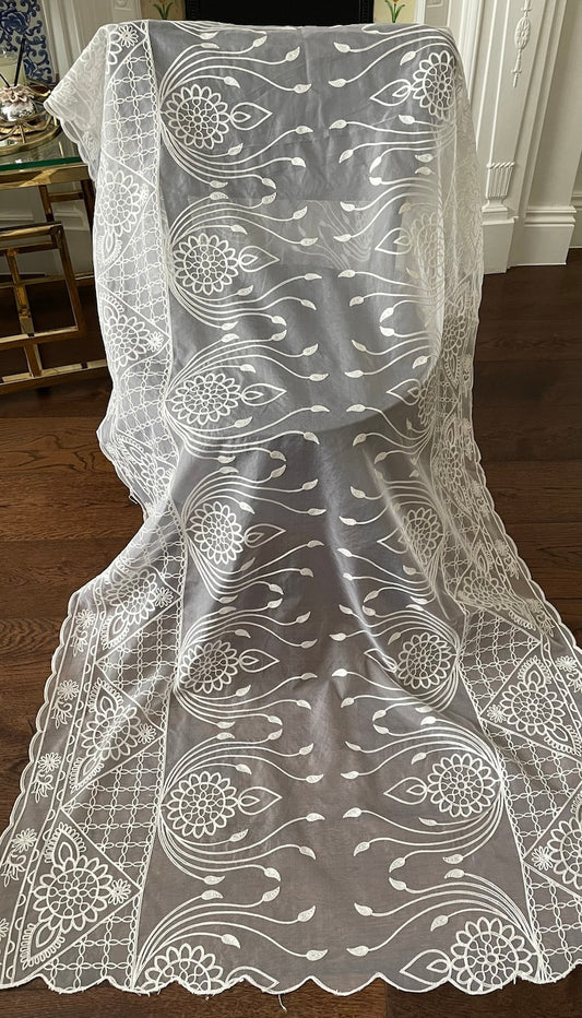 Organza White Dupattas