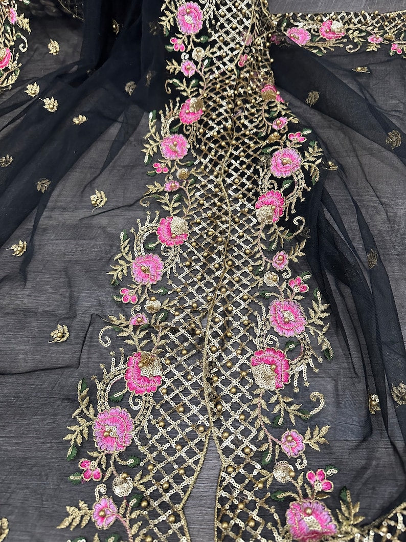Black net dupatta