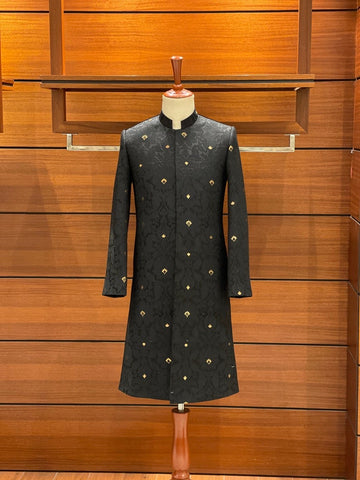 Exquisite Royal Black Sherwani for men