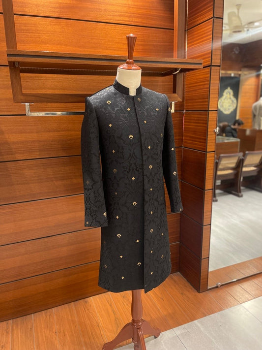 Exquisite Royal Black Sherwani for men