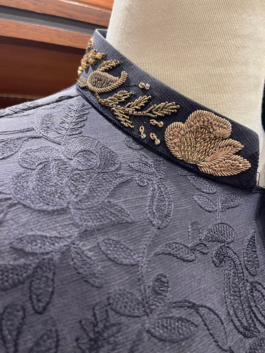 Dusty Navy Blue sherwani for men
