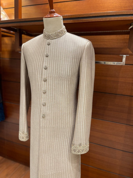 Classic Beige Sherwani for men