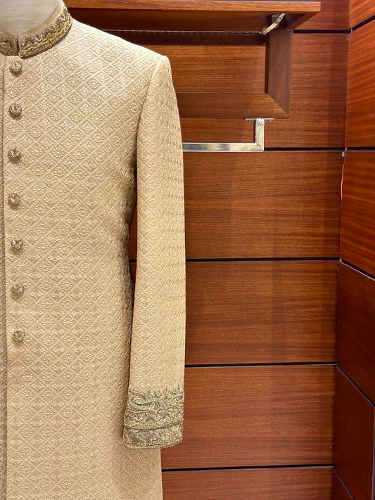 Exquisite Golden Sherwani for men
