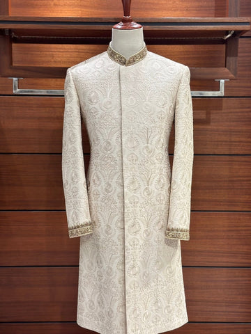 Opulent Cream White Sherwani for men