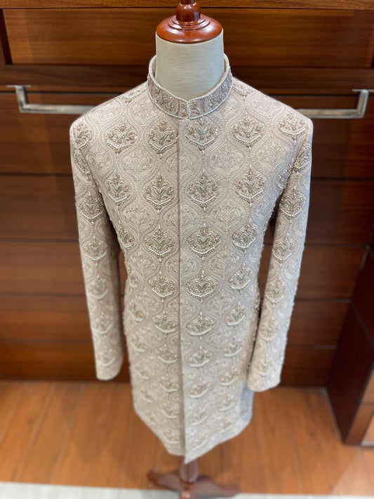 Beige Designer sherwani for men