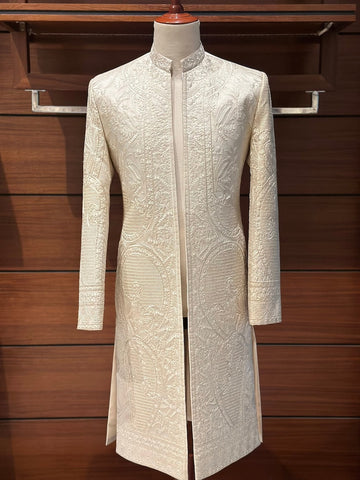 Exclusive Off White Indo western Jacket for men